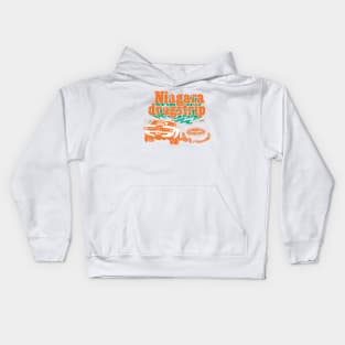 Vintage Niagara Dragstrip - Distressed burnout look - Orange print Kids Hoodie